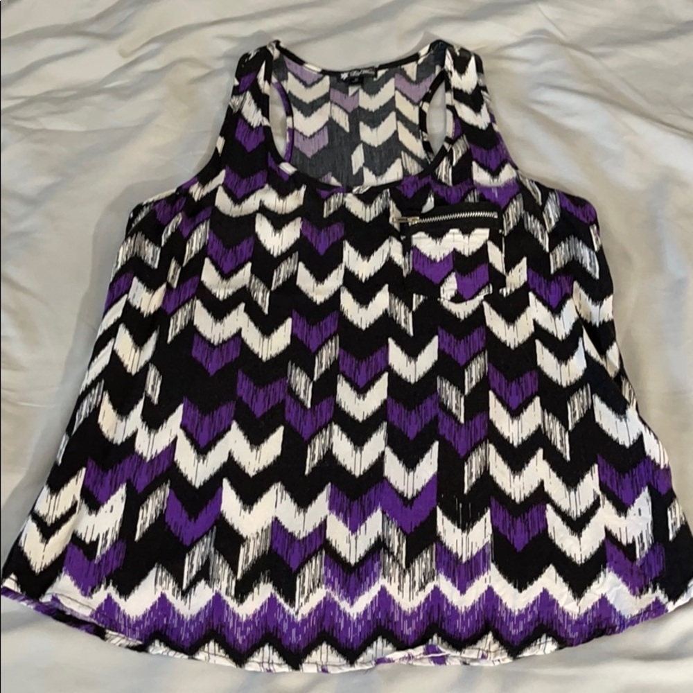 Lily White Purple Chevron Top